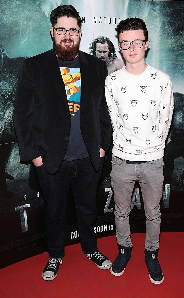 John Hozier Byrne and James Doyle at the Irish premiere screening of The Legend of Tarzan at the Savoy Cinema,Dublin..Picture:Brian McEvoy.