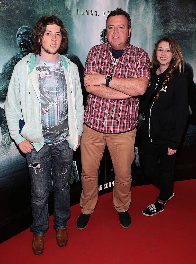 Philip Cawley with children Richard and Christine  at the Irish premiere screening of The Legend of Tarzan at the Savoy Cinema,Dublin..Picture:Brian McEvoy.