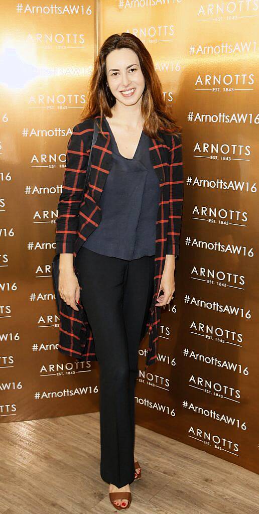 
Elaine Prendeville at the Arnotts Autumn Winter 2016 Womenswear show held in Clodagh’s Kitchen Arnotts-photo Kieran Harnett