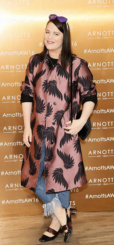 
Corina Gaffey at the Arnotts Autumn Winter 2016 Womenswear show held in Clodagh’s Kitchen Arnotts-photo Kieran Harnett