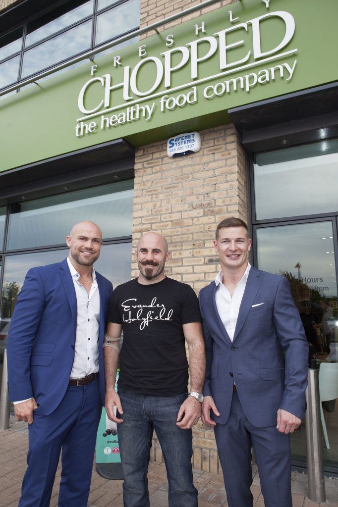 Cathal Pendred, Gary "Spike" O'Sullivan and Brian Lee  at the official launch of Chopped Blanchardstown.