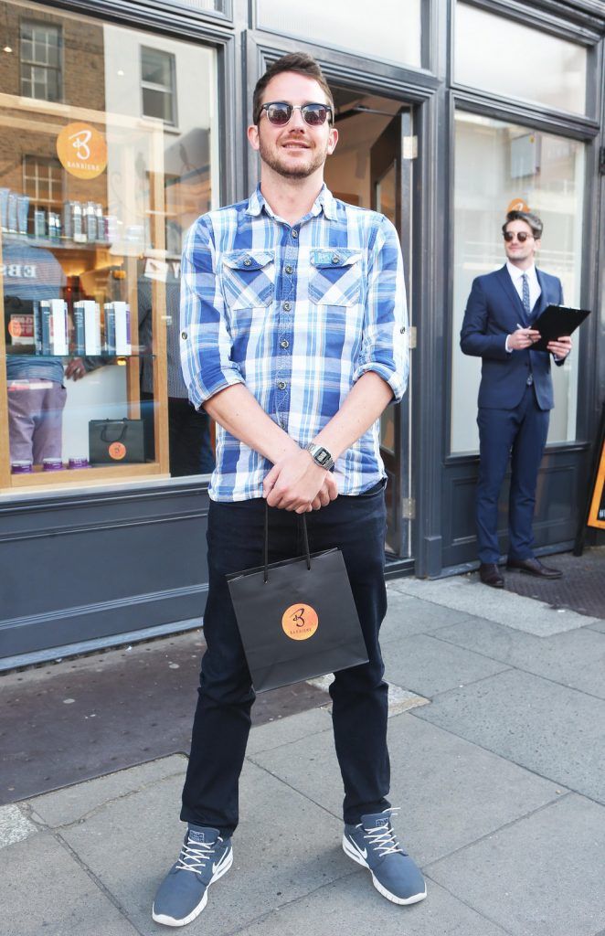 Danny O’Brien at Dublin’s coolest Italian barber shop, Barbiere, opened its doors on Lower Baggot Street. Proud owner, Enny Buono, unveiled the new store to a host of Irish journalists, bloggers, stylists and professionals from the area. Photo: Leon Farrell/Photocall Ireland.