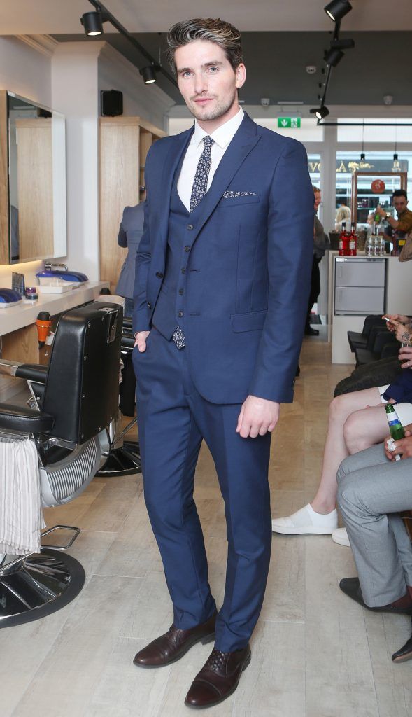 Alex Paval at Dublin’s coolest Italian barber shop, Barbiere, opened its doors on Lower Baggot Street. Proud owner, Enny Buono, unveiled the new store to a host of Irish journalists, bloggers, stylists and professionals from the area. Photo: Leon Farrell/Photocall Ireland.