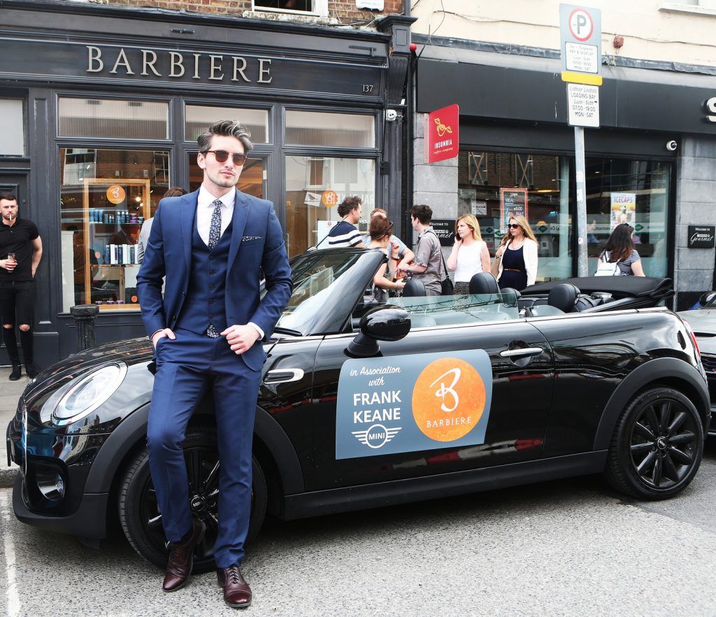 Alex Paval at Dublin’s coolest Italian barber shop, Barbiere, opened its doors on Lower Baggot Street. Proud owner, Enny Buono, unveiled the new store to a host of Irish journalists, bloggers, stylists and professionals from the area. Photo: Leon Farrell/Photocall Ireland.