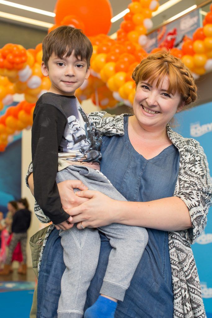 Noah Mocanasu & Nathalie Marquez Courtney pictured at the Irish Gala Screening of Disney Pixar's ' Finding Dory' at the Odeon Point Village. Photo: Anthony Woods.