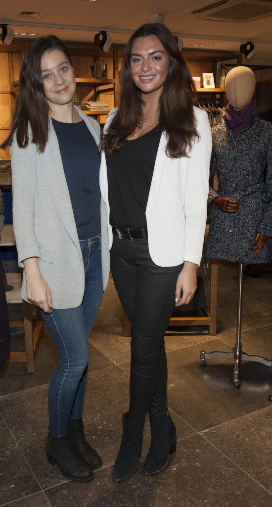 Lauren O Hanlon and Liza Nolan pictured at the Magee 1866 AW16 launch, South Anne Street (Photo by Patrick O’Leary)