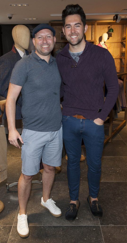 Rory Carrick and Edward Smith pictured at the Magee 1866 AW16 launch, South Anne Street (Photo by Patrick O’Leary)