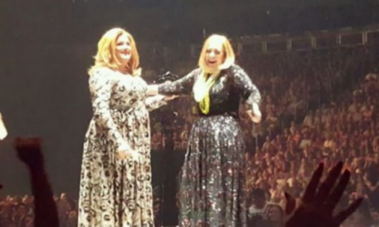 Drag queen version Adele meeting real Adele will make your Thursday