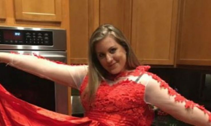 Pic: This girl proves how ordering your prom dress online can go OH SO WRONG
