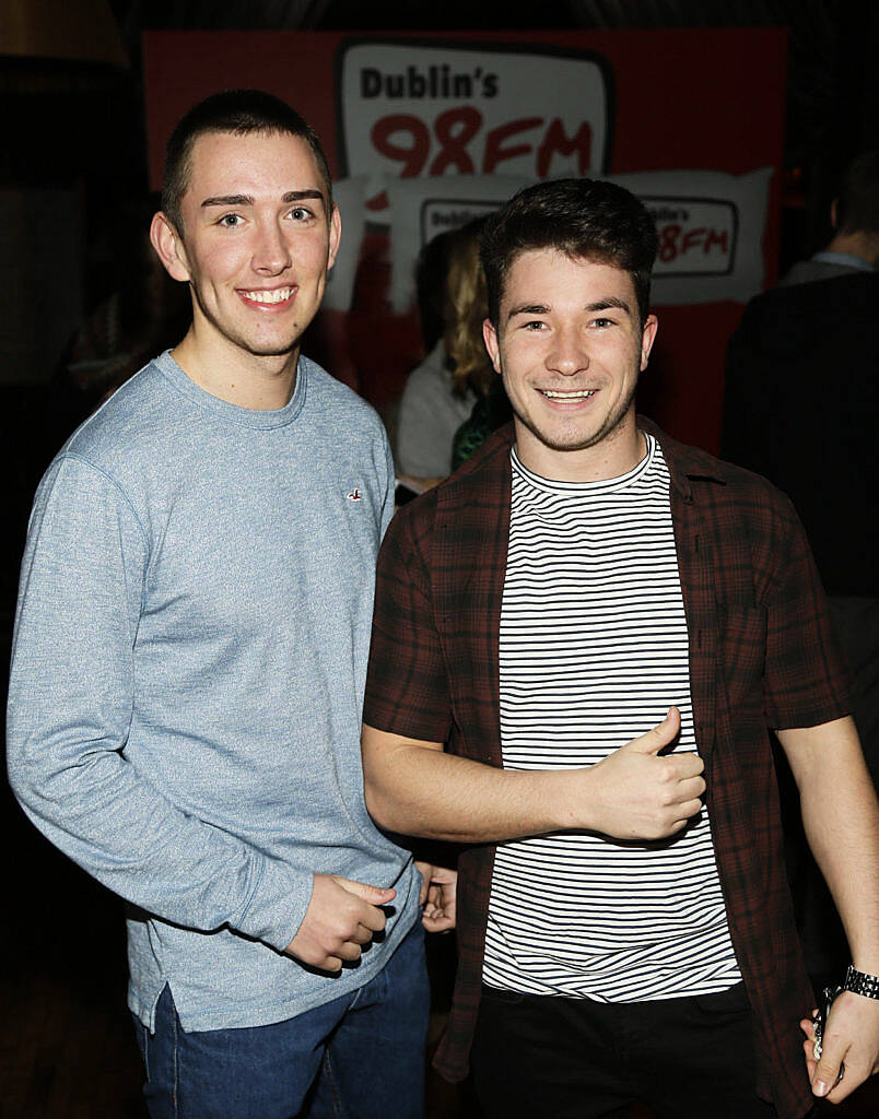 
Ciaran Smith and Karl Maxwell at the 98FMBigBreakfast LIVE from The Odeon on Harcourt Street

photo Kieran Harnett