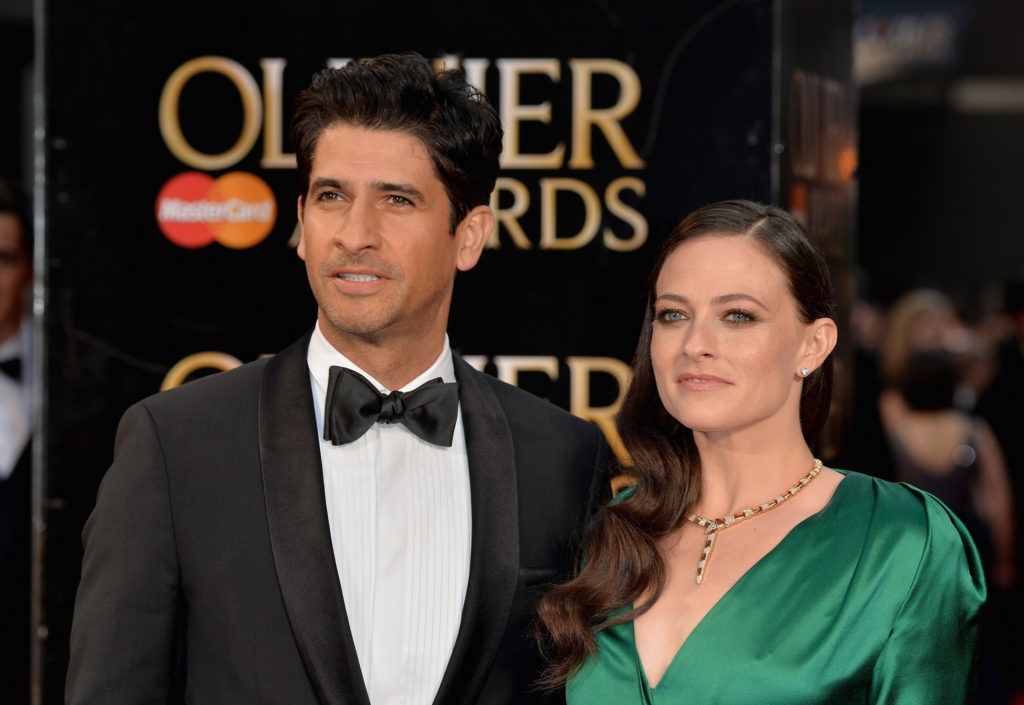 LONDON, ENGLAND - APRIL 03:  Raza Jaffrey and Lara Pulver attend The Olivier Awards with Mastercard at The Royal Opera House on April 3, 2016 in London, England.  (Photo by Anthony Harvey/Getty Images)