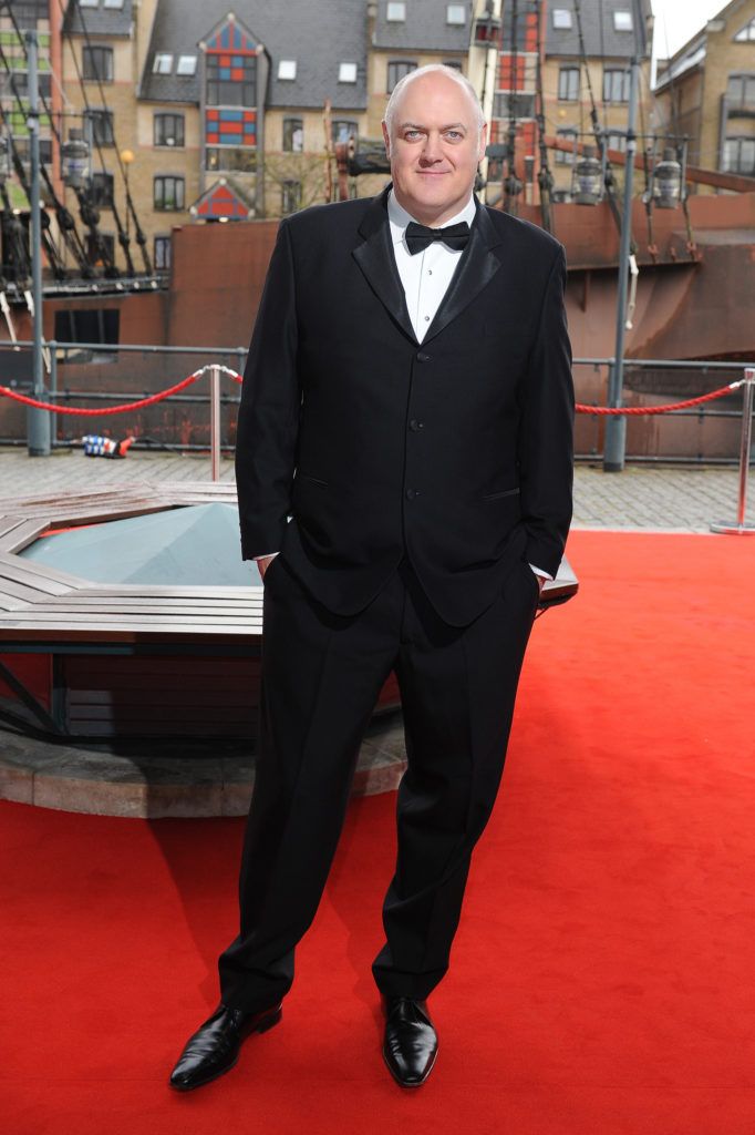 LONDON, ENGLAND - APRIL 07:  Dara O'Briain arrives for The British Academy Games Awards 2016  at Tobacco Dock on April 7, 2016 in London, England.  (Photo by Jeff Spicer/Getty Images)