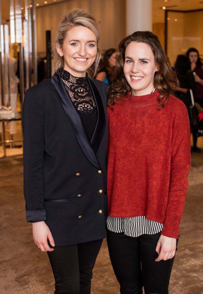 Ciara Duignan & Aoife O'Connor pictured at the launch of the Michael Kors Jet Set 6 Shoe Collection at Brown Thomas Dublin. Photo: Anthony Woods.