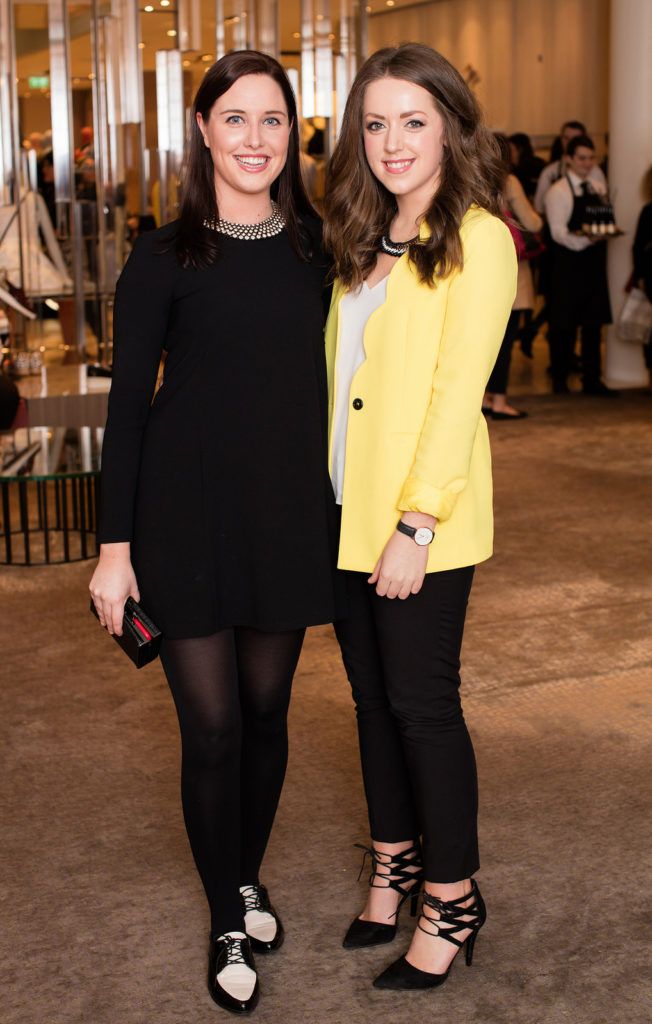 Ciara McNamara & Aisling Flaherty pictured at the launch of the Michael Kors Jet Set 6 Shoe Collection at Brown Thomas Dublin. Photo: Anthony Woods.