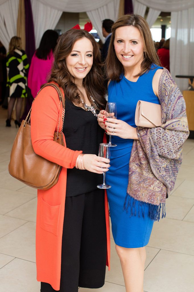 Amy Vaughan & Anna Sadlier pictured at the Irish Hospice Foundation Annual Race Day at Leopardstown Race Course. Photo: Anthony Woods..