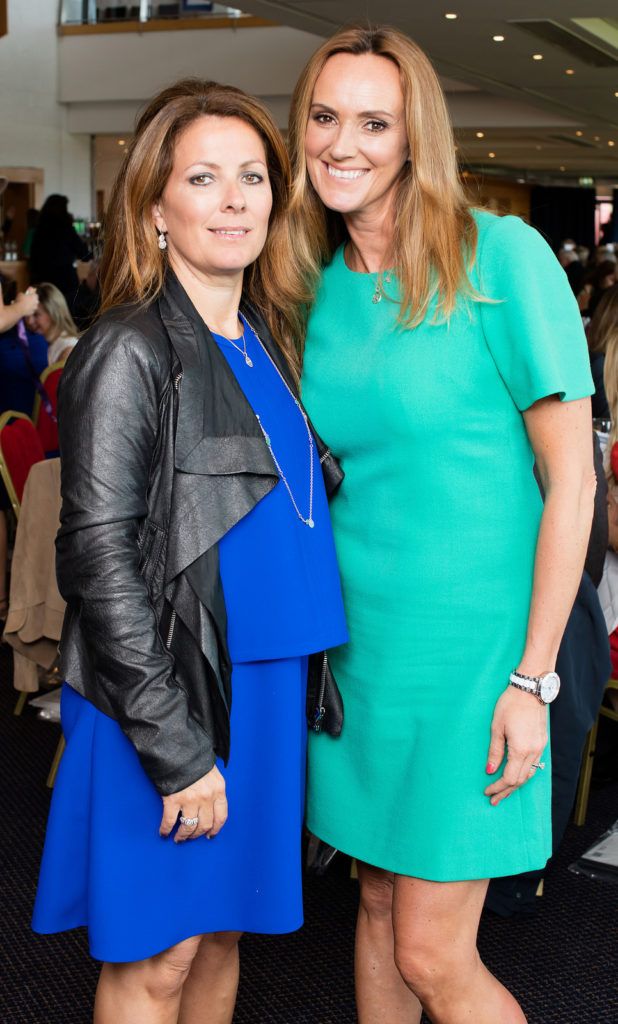 Andrea Begley & Nicky Kinsella pictured at the Irish Hospice Foundation Annual Race Day at Leopardstown Race Course. Photo: Anthony Woods.