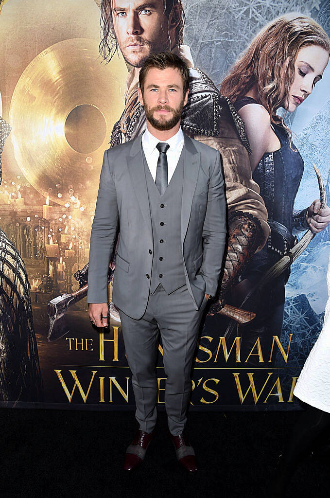 WESTWOOD, CALIFORNIA - APRIL 11:  Actor Chris Hemsworth attends the premiere of Universal Pictures' "The Huntsman: Winter's War"  at the Regency Village Theatre on April 11, 2016 in Westwood, California.  (Photo by Kevin Winter/Getty Images)