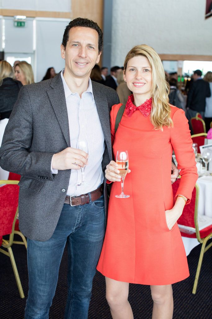 Anna & Stefanos Loukakos pictured at the Irish Hospice Foundation Annual Race Day at Leopardstown Race Course. Photo: Anthony Woods..