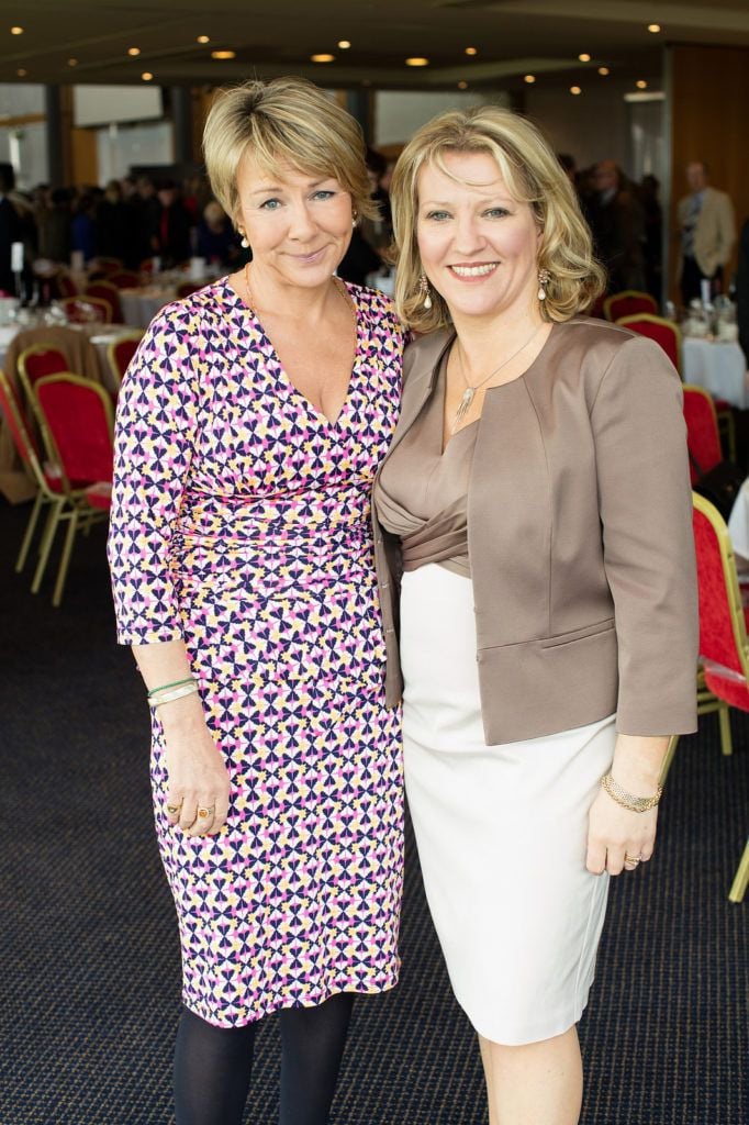 Tracy Piggott & Sharon Foley CEO IHF pictured at the Irish Hospice Foundation Annual Race Day at Leopardstown Race Course. Photo: Anthony Woods