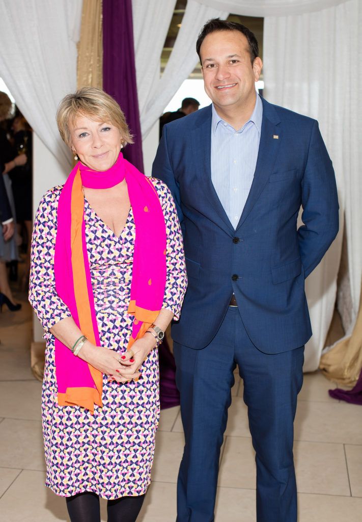 Tracy Piggott & Minister Leo Varadkar pictured at the Irish Hospice Foundation Annual Race Day at Leopardstown Race Course. Photo: Anthony Woods..