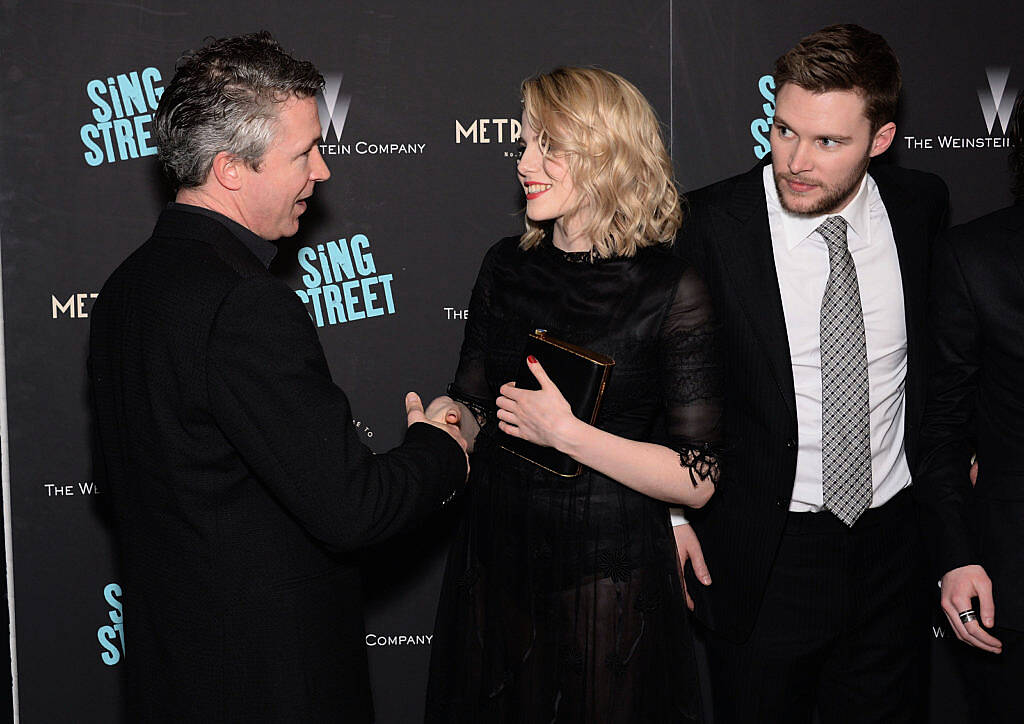 NEW YORK, NEW YORK - APRIL 12:  (L-R) Actors Aidan Gillen, Lucy Boynton, and Jack Reynor arrive at The Weinstein Company hosts the premiere of 'Sing Street' at Metrograph on April 12, 2016 in New York City.  (Photo by Andrew Toth/Getty Images)