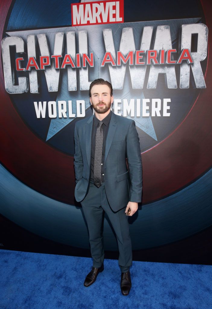 HOLLYWOOD, CALIFORNIA - APRIL 12:  Actor Chris Evans attends The World Premiere of Marvel's "Captain America: Civil War" at Dolby Theatre on April 12, 2016 in Los Angeles, California.  (Photo by Jesse Grant/Getty Images for Disney)
