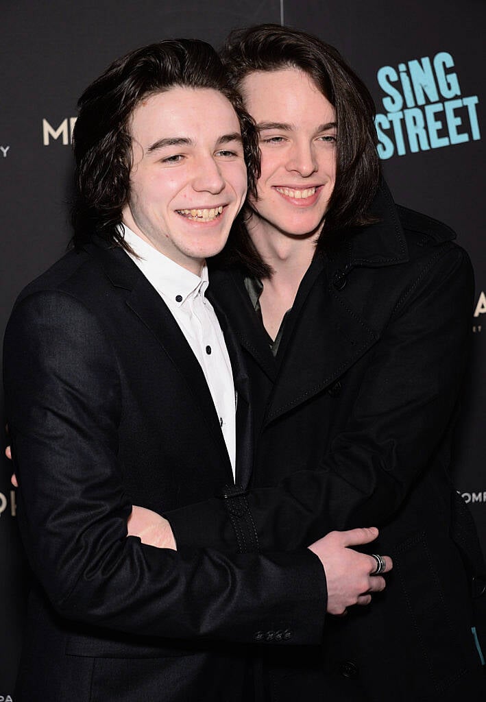 NEW YORK, NEW YORK - APRIL 12:  Actors Mark McKenna and Ferdia Walsh-Peelo arrive at The Weinstein Company hosts the premiere of 'Sing Street' at Metrograph on April 12, 2016 in New York City.  (Photo by Andrew Toth/Getty Images)