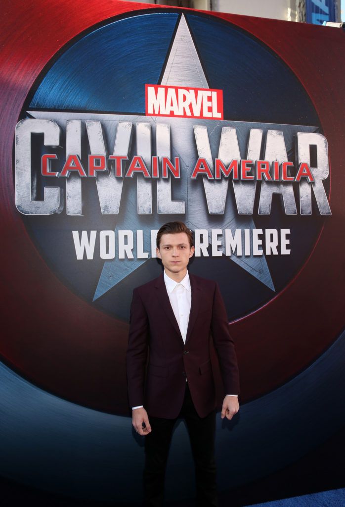 HOLLYWOOD, CALIFORNIA - APRIL 12:  Actor Tom Holland attends The World Premiere of Marvel's "Captain America: Civil War" at Dolby Theatre on April 12, 2016 in Los Angeles, California.  (Photo by Jesse Grant/Getty Images for Disney)