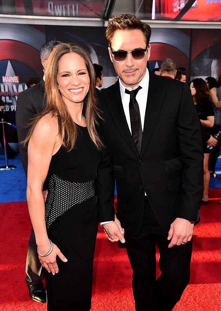 LOS ANGELES, CALIFORNIA - APRIL 12:  Producer Susan Downey (L) and actor Robert Downey Jr. attend the premiere of Marvel's "Captain America: Civil War" at Dolby Theatre on April 12, 2016 in Los Angeles, California.  (Photo by Kevin Winter/Getty Images)