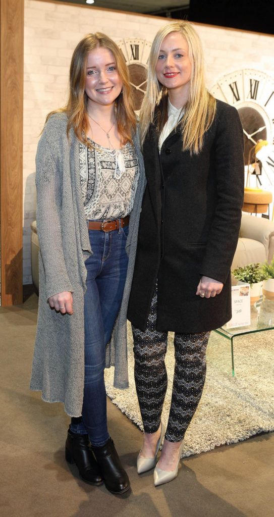 Grace Williamson and Josephine Kennedy  pictured at the Harvey Norman Housewarming Party at the permanent tsb Ideal Home Show at the  RDS  Simmonscourt Dublin  .Picture:Brian McEvoy.