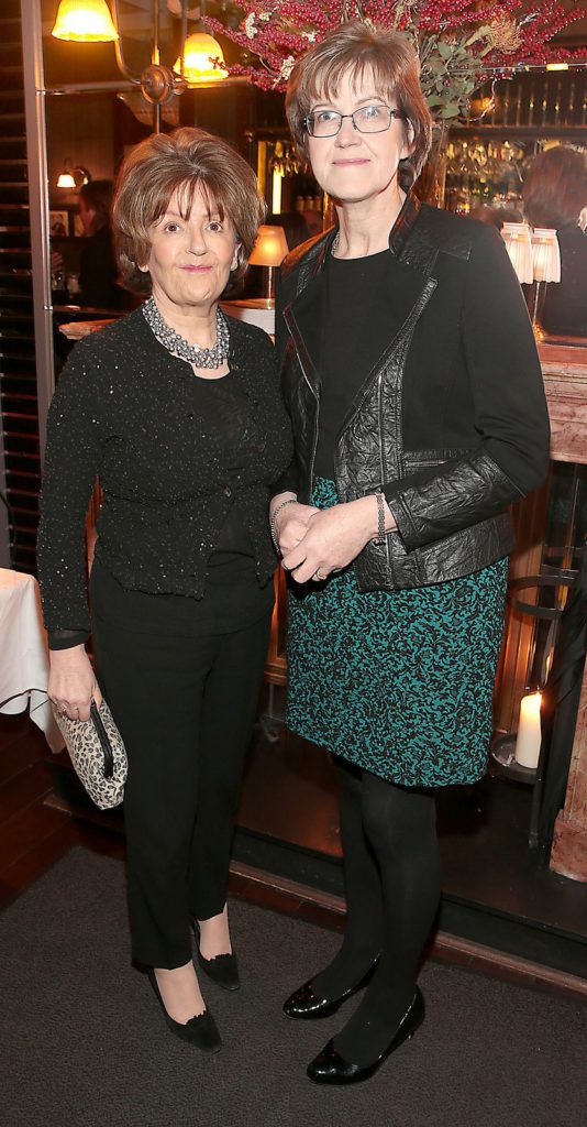 Catherine Walsh and Mairead Divily at The Lir Academy's fundraising night for The Lir’s Bursary fund at The Trocadero  Restaurant ,Dublin.Picture Brian McEvoy.