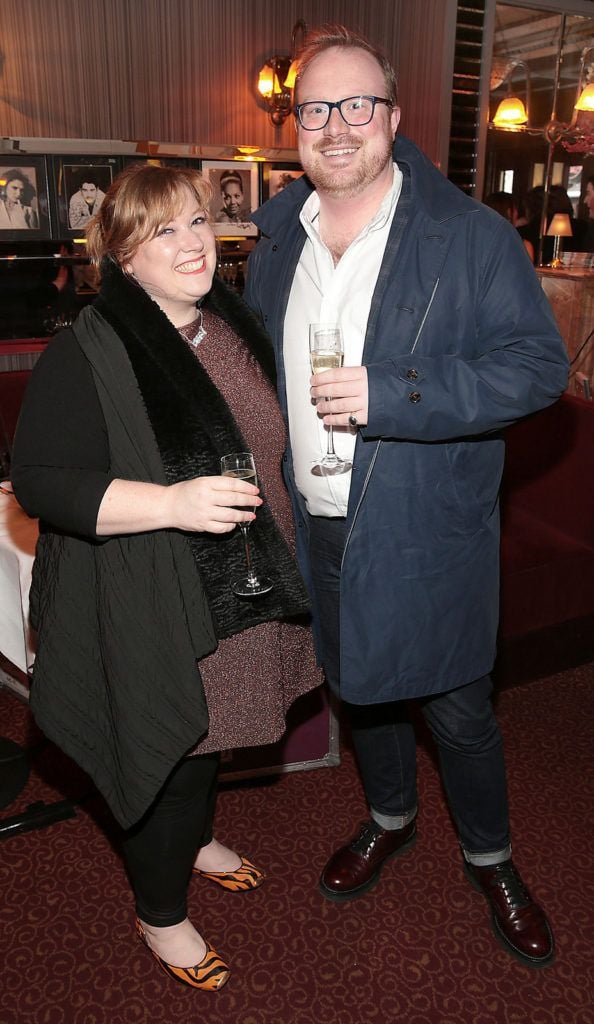 Roise Goan and Cian O Brien at The Lir Academy's fundraising night for The Lir’s Bursary fund at The Trocadero  Restaurant ,Dublin.Picture Brian McEvoy.