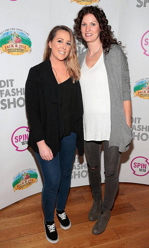 Rhoda Wixstone and Orla Brosnan  at the DIT Fashion Show and Student Design Competition Final at Vicar Street,Dublin..Picture:Brian McEvoy