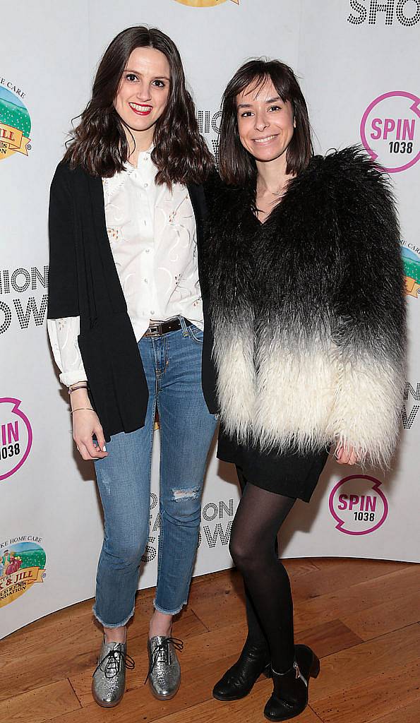 Anna Walker and Megan Toulouse  at the DIT Fashion Show and Student Design Competition Final at Vicar Street,Dublin..Picture:Brian McEvoy.