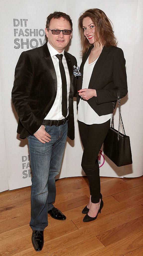 Graham Mulcahy and Lana Lukjanova   at the DIT Fashion Show and Student Design Competition Final at Vicar Street,Dublin..Picture:Brian McEvoy