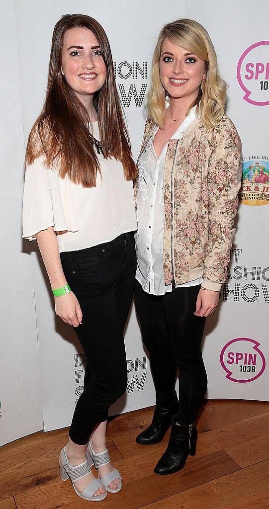 Emily Kielty and Laura Connell  at the DIT Fashion Show and Student Design Competition Final at Vicar Street,Dublin..Picture:Brian McEvoy