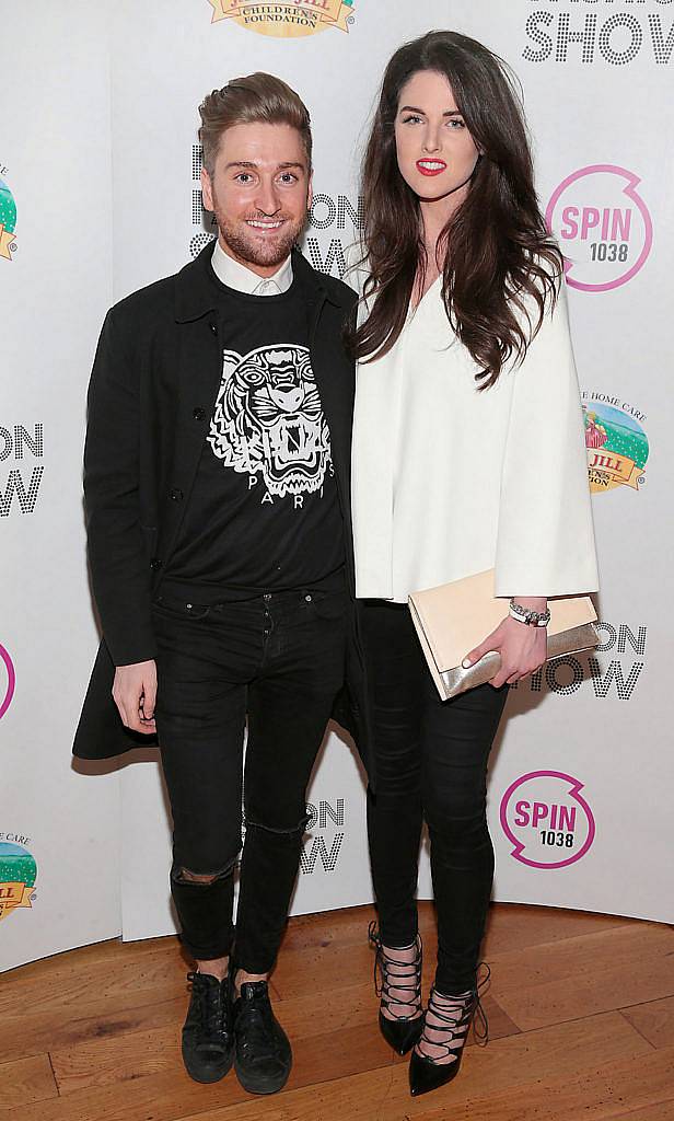 Rob Kenny and Rebecca O Byrne at the DIT Fashion Show and Student Design Competition Final at Vicar Street,Dublin..Picture:Brian McEvoy.