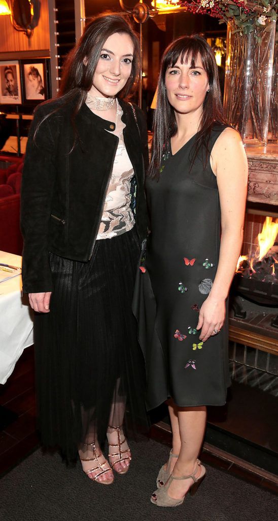 Helen Foster and Eimear Chaomhánach  at The Lir Academy's fundraising night for The Lir’s Bursary fund at The Trocadero  Restaurant ,Dublin.Picture Brian McEvoy.