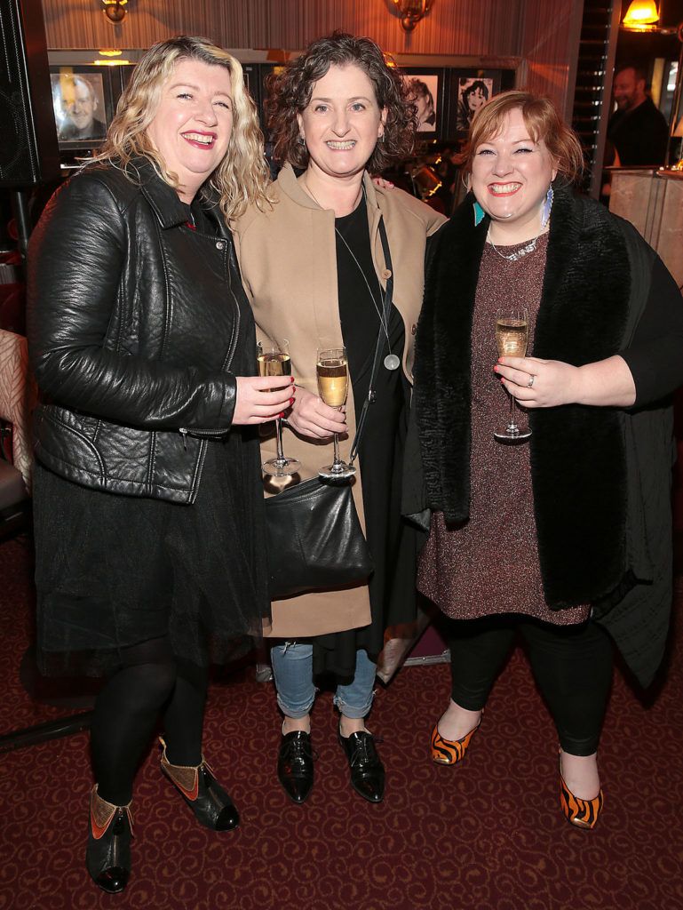 Christine Monks, Niamh O Donnell and Roise Goan at The Lir Academy's fundraising night for The Lir’s Bursary fund at The Trocadero  Restaurant ,Dublin.Picture Brian McEvoy.