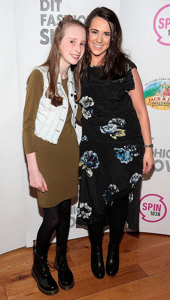 Sadhbh Bracken and Katie Wixstone at the DIT Fashion Show and Student Design Competition Final at Vicar Street,Dublin..Picture:Brian McEvoy