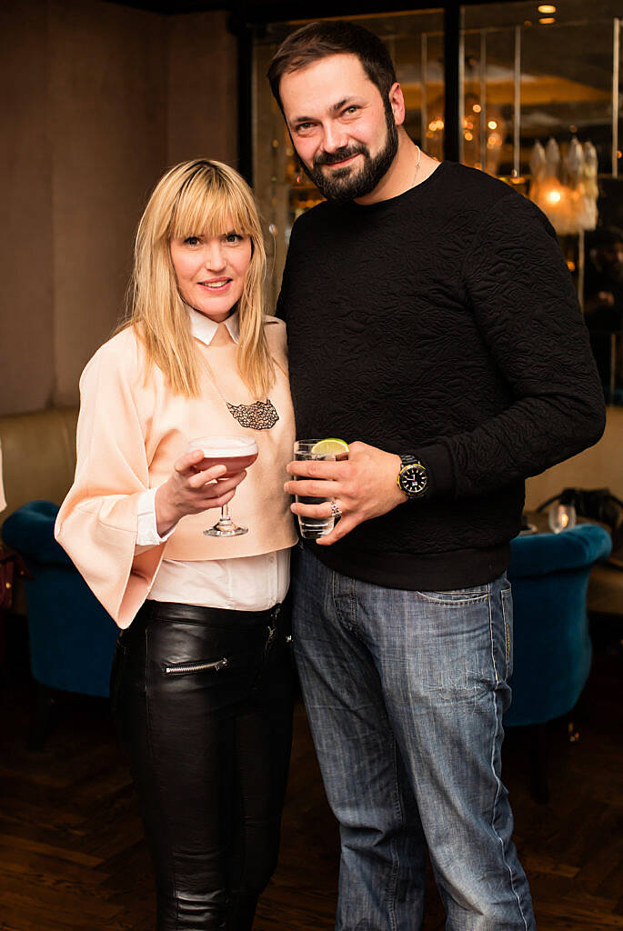 Fiona Cooke & Ari Nekrasius pictured at the Parfumarija launch of fine fragrance house Ormonde Jayne, at The Westbury Hotel. Photo: Anthony Woods