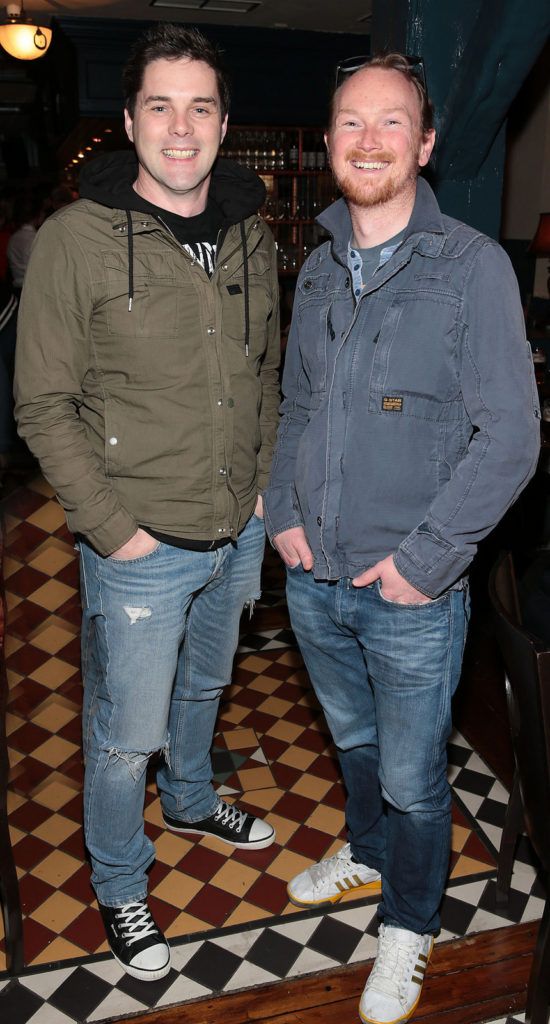 Marty Miller and Conor Irwin pictured at the opening of the Adelphi Bar and Steakhouse in Middle Abbey Street,Dublin..Picture:Brian McEvoy.