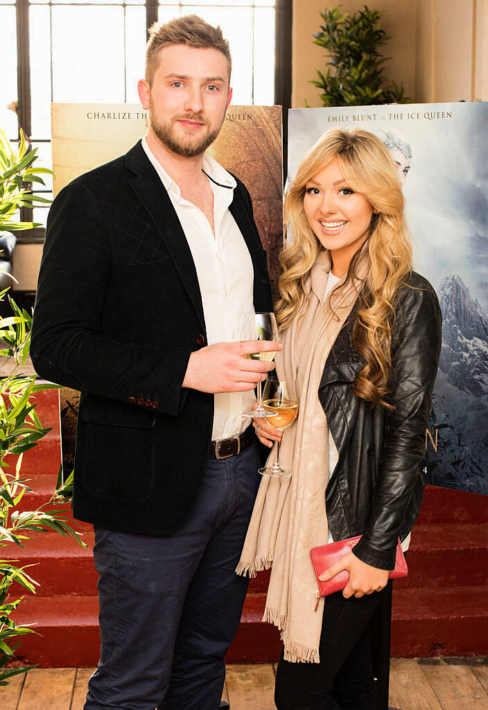 Darren Buttle & Sorcha Brady seen at the Universal Pictures special preview screening of THE HUNTSMAN: WINTER’S WAR at the Savoy Cinema, Dublin. Guests were treated to a drinks reception and canapés upon arrival. THE HUNTSMAN: WINTER’S WAR is in cinemas nationwide on Monday, 4th April. Photo: Anthony Woods.