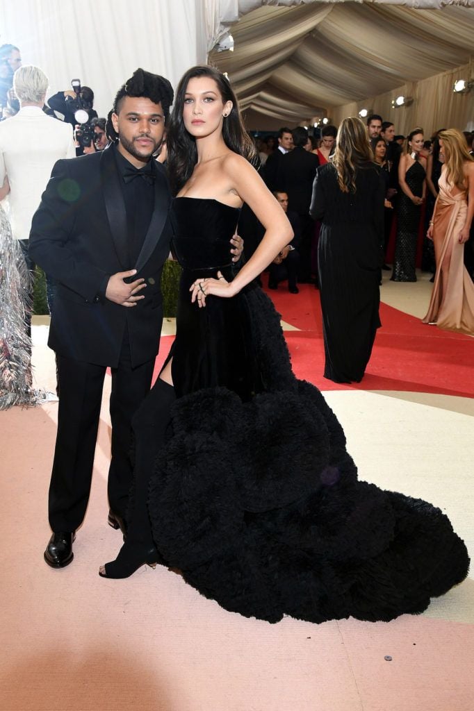 NEW YORK, NY - MAY 02: The Weeknd (L) and Bella Hadid attend the "Manus x Machina: Fashion In An Age Of Technology" Costume Institute Gala at Metropolitan Museum of Art on May 2, 2016 in New York City.  (Photo by Larry Busacca/Getty Images)