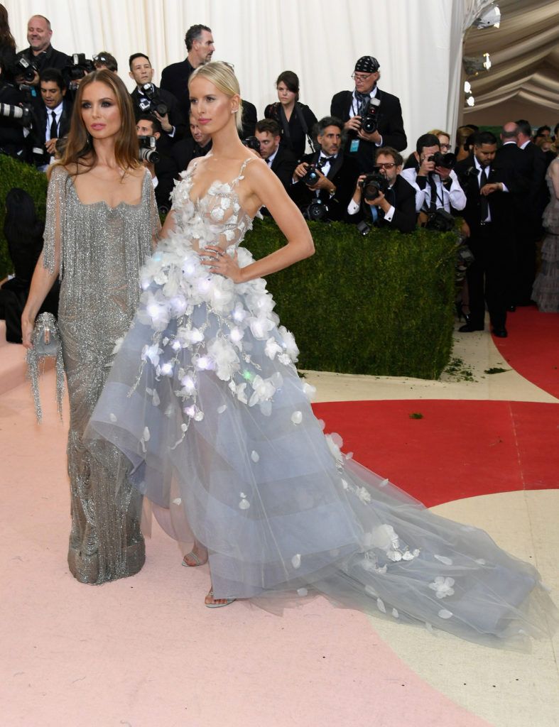 NEW YORK, NY - MAY 02:  Georgina Chapman (L) and Karolina Kurkova attend the "Manus x Machina: Fashion In An Age Of Technology" Costume Institute Gala at Metropolitan Museum of Art on May 2, 2016 in New York City.  (Photo by Larry Busacca/Getty Images)