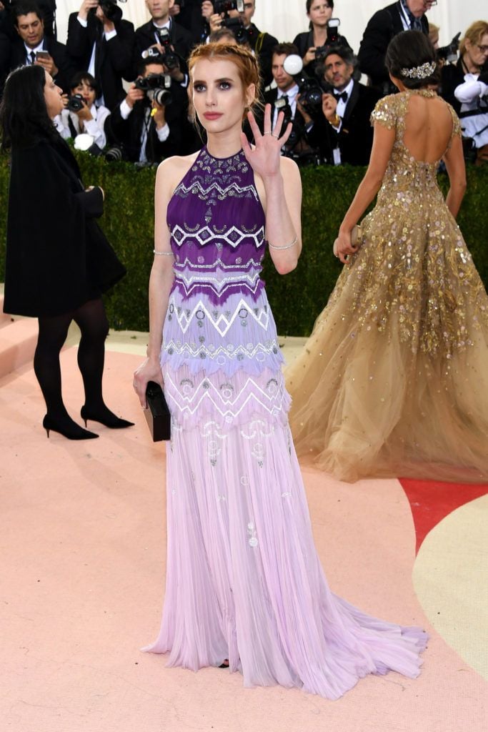 NEW YORK, NY - MAY 02:  Actress Emma Roberts attends the "Manus x Machina: Fashion In An Age Of Technology" Costume Institute Gala at Metropolitan Museum of Art on May 2, 2016 in New York City.  (Photo by Larry Busacca/Getty Images)