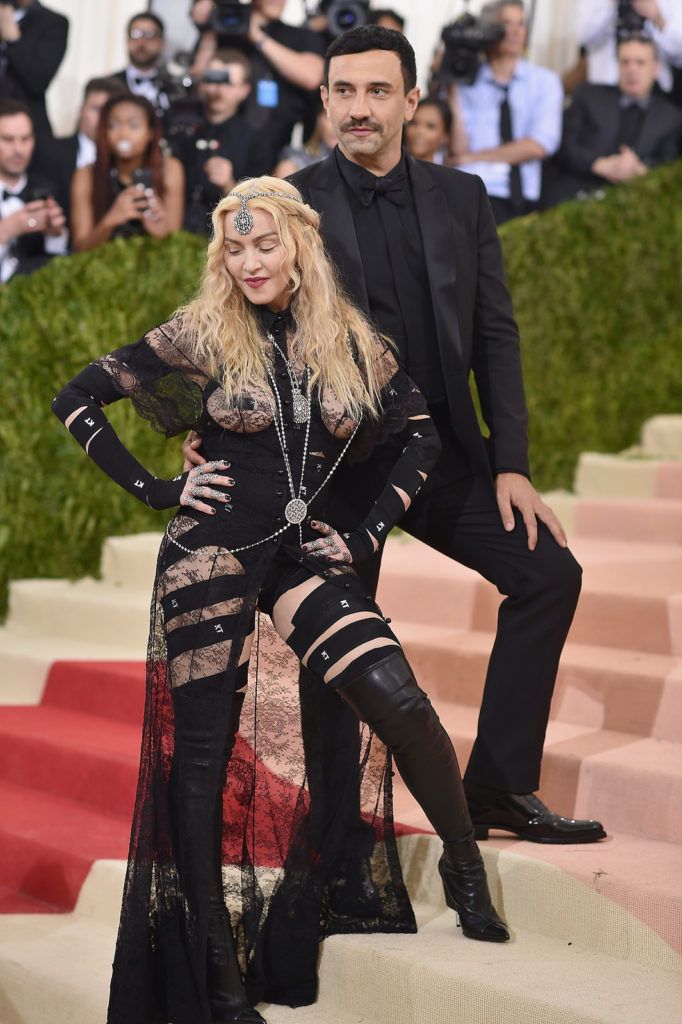 NEW YORK, NY - MAY 02: Riccardo Tisci and Madonna  attend the 'Manus x Machina: Fashion In An Age Of Technology' Costume Institute Gala at Metropolitan Museum of Art on May 2, 2016 in New York City.  (Photo by Dimitrios Kambouris/Getty Images)