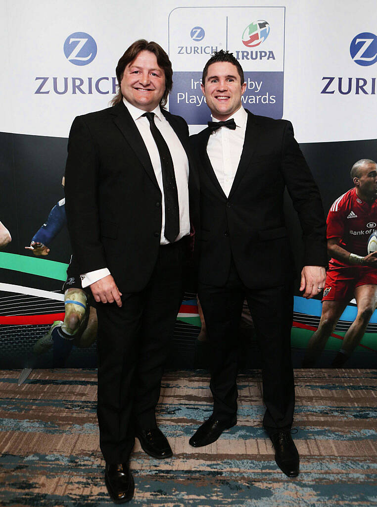 Shane Byrne and Simon Keogh at the Zurich IRUPA  of the Year 2016 the 14th annual Awards ceremony  took place in the  Doubletree by Hilton on Burlington Road. Photo: Leon Farrell/Photocall Ireland