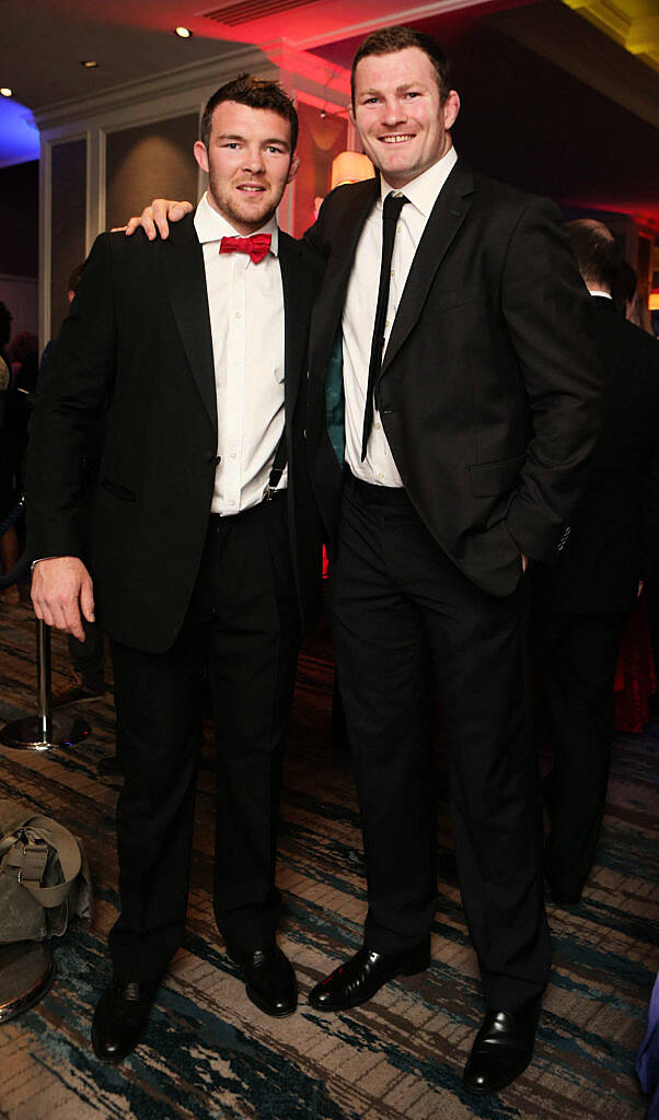 Donnacha Ryan and Peter O Mahoney at the Zurich IRUPA  of the Year 2016 the 14th annual Awards ceremony  took place in the  Doubletree by Hilton on Burlington Road. Photo: Leon Farrell/Photocall Ireland