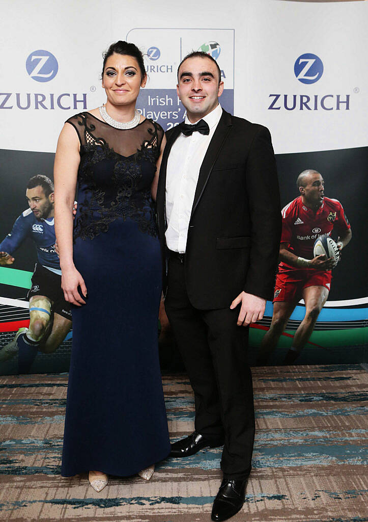 Marie Louise Murphy and Rudi Viy at the Zurich IRUPA  of the Year 2016 the 14th annual Awards ceremony  took place in the  Doubletree by Hilton on Burlington Road. Photo: Leon Farrell/Photocall Ireland